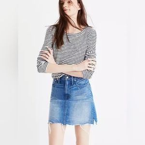 Madewell McCarren Raw Hem Denim Skirt Size 27